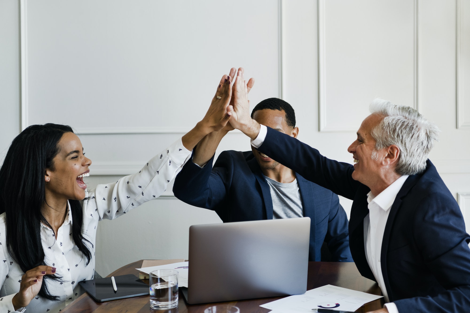 Team making a high five